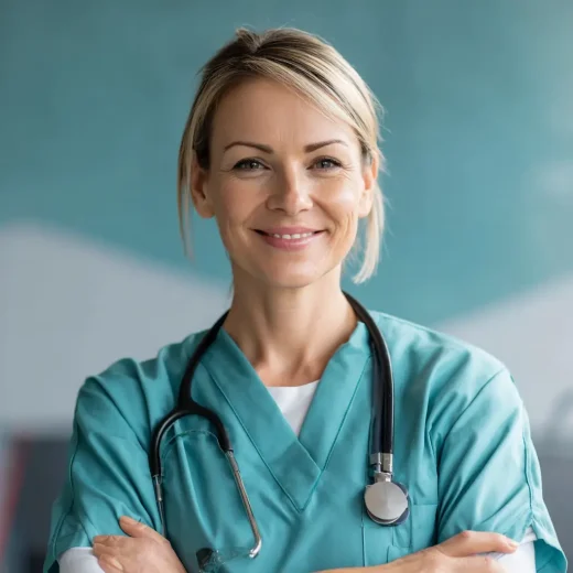 medical scribe standing and smiling